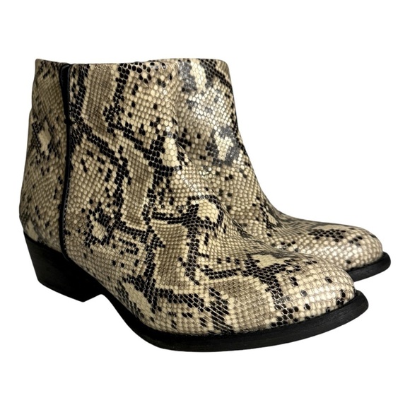 Artisan by Zigi Lissa Snakeskin Embossed Leather Ankle Bootie boots shoes 6 - Picture 2 of 11
